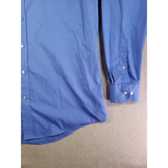 The Outfitters Shirt Mens 17x37 Blue Dress Button Up Long Sleeve Collar Maps - Picture 3 of 10
